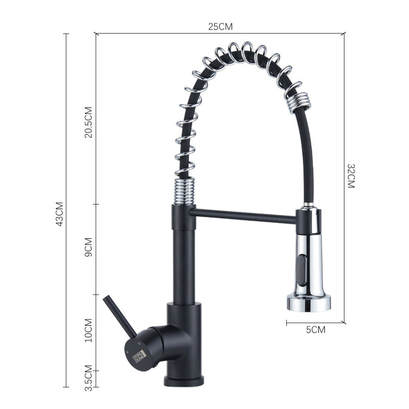 Belfry Kitchen Ailsa Kitchen Faucet, Matte Black/Silver