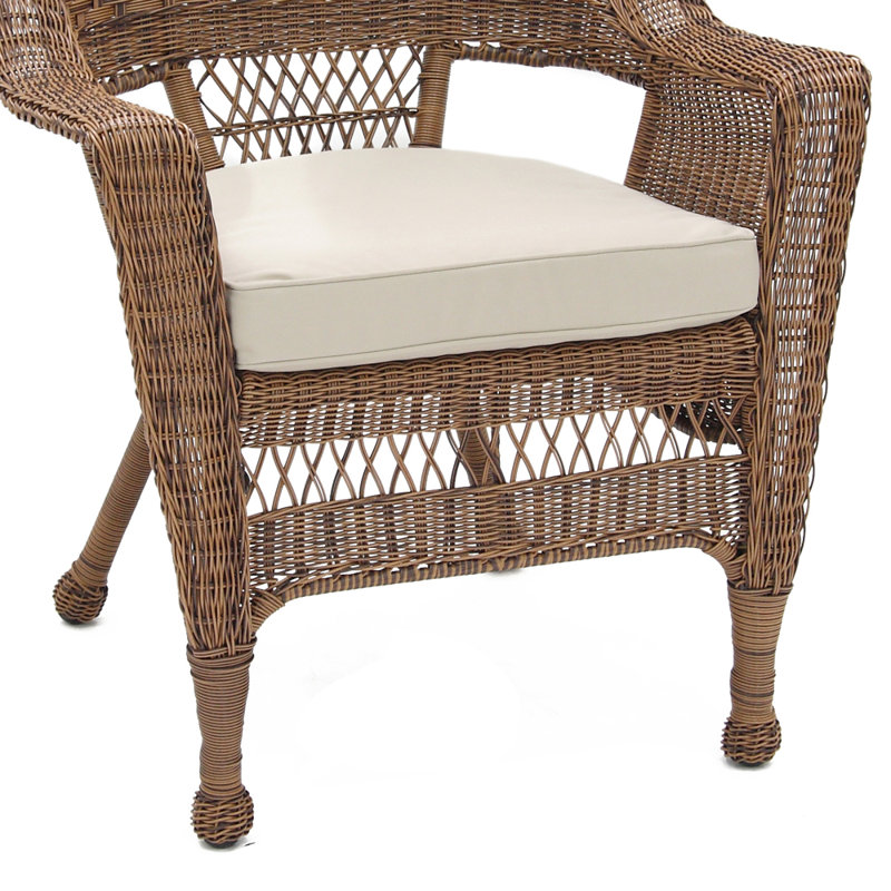 Chaise de patio avec coussins, Miel, Brun clair