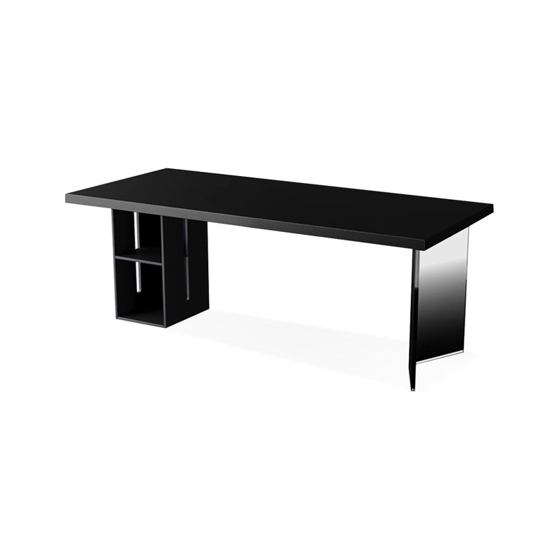 Bureaux rectangulaires noirs en bois massif, H 29,53 po x l 78,74 po x P 31,5 po