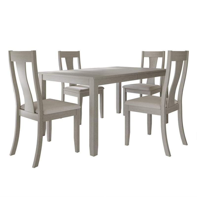 Ocossio 4 - Person Four Leg Base Dining Set, White