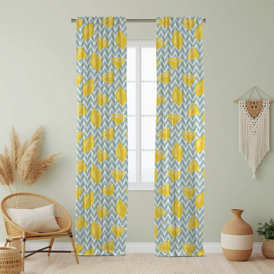 Semi Sheer Fruit Print Curtain Single Panel