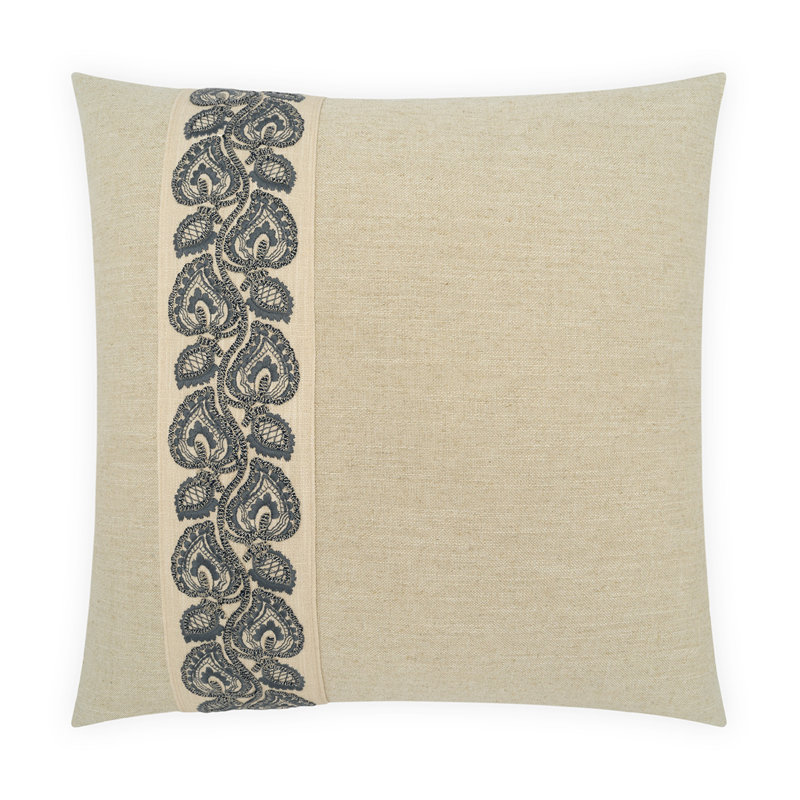 Coussin décoratif Estense, Tan/Navy, Square 24"