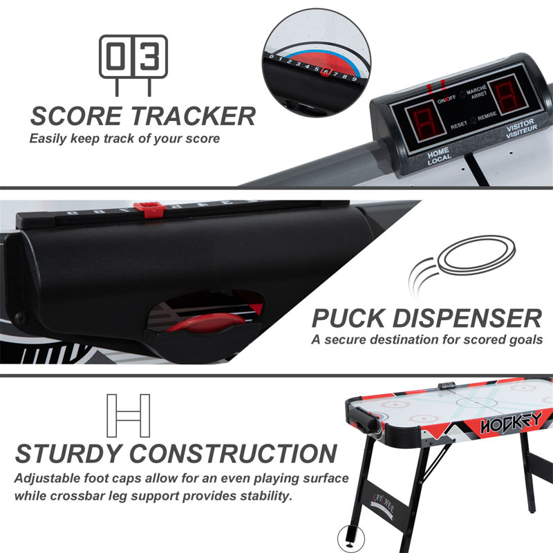 RayChee 48'' 2 -Player Wood Air Hockey Table with Digital Scoreboard