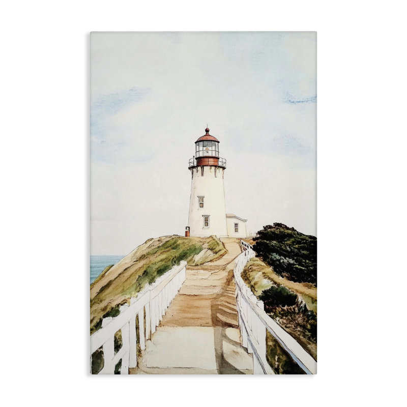 Toile traditionnelle du sentier du phare, design par Sissi et Seb, H 30 po x l 20 po