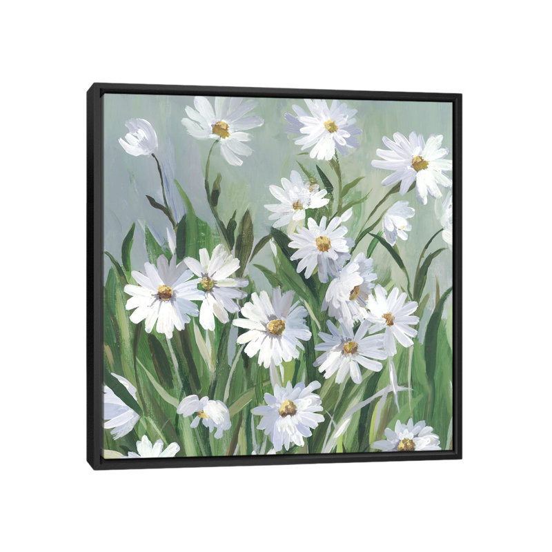 «Daisy Day» par - Toile tendue, H 37 po x l 37 po x P 1,5 po, Toile avec cadre noir