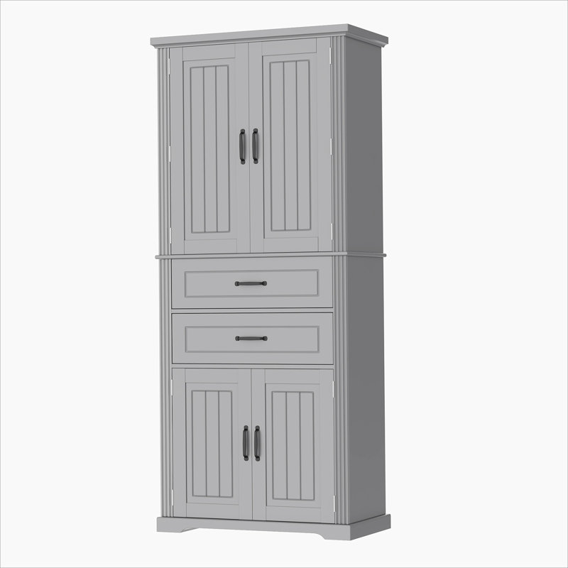 Storage Cabinet with Multi-Functional Storage Space for Kitchen/Bathroom/Dining Room/Living Room , 2 Drawers with Slide Rails, Adjustable Shelf