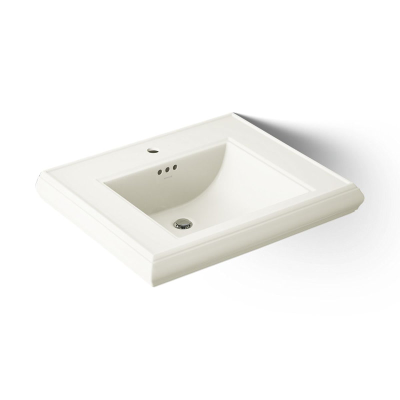 Memoirs® Rectangular Pedestal Bathroom Sink with Overflow, Biscuit, Single Hole Faucet