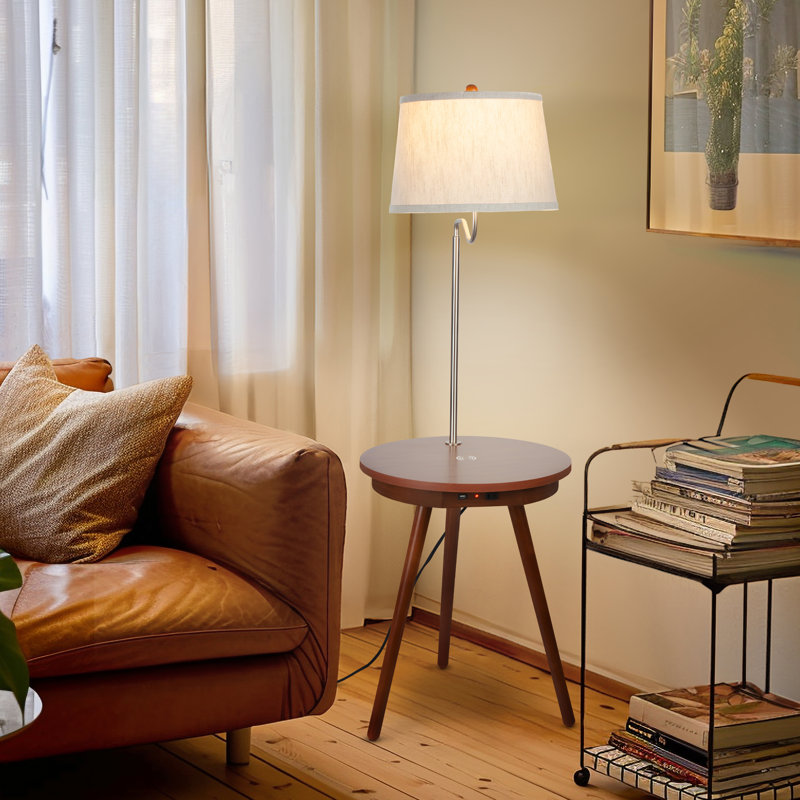 Ensemble de table et lampe DEL Owen, Noyer