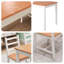 Ensemble de salle à manger 5 pièces en bois massif - Table rustique en pin avec 4 chaises à haut dossier-2002562612