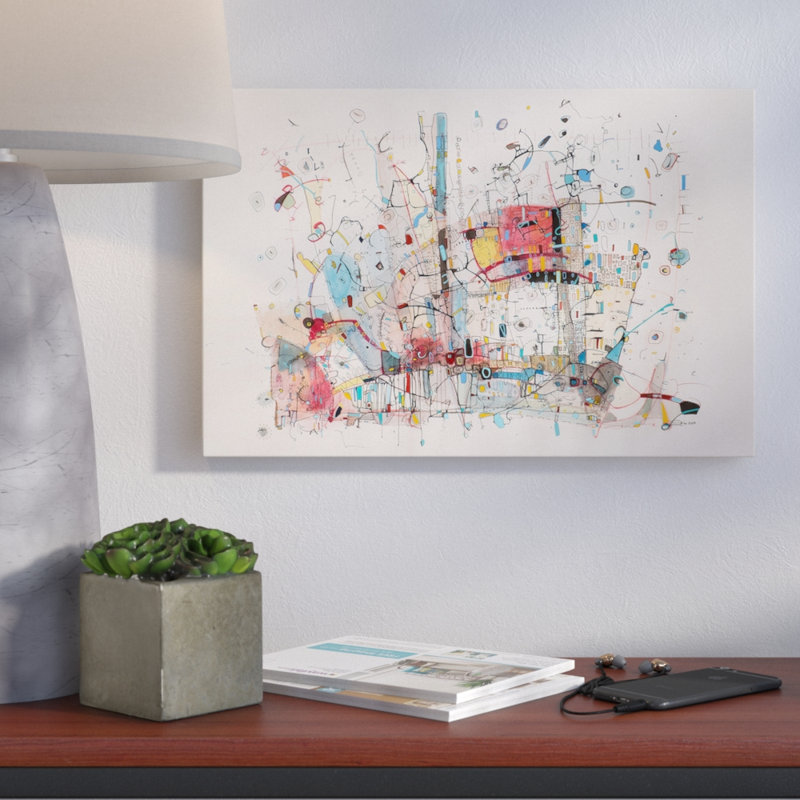 Voyage, impression sur toile tendue, H 18 po x l 26 po x P 1,5 po, Toile avec cadre noir, Pas de tapis