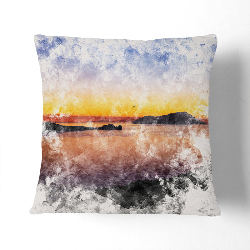Square Throw Cushion, Stone, 40cm H x 40cm W x 15cm D