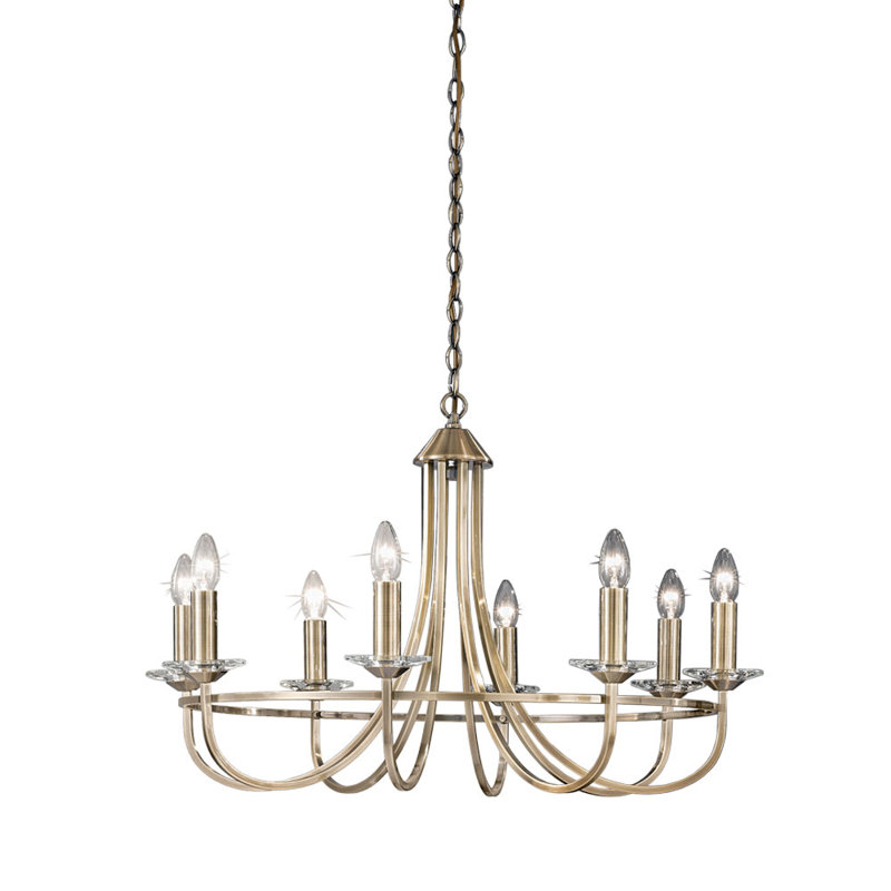 Titus 8 - Light Candle Style Chandelier, Bronze