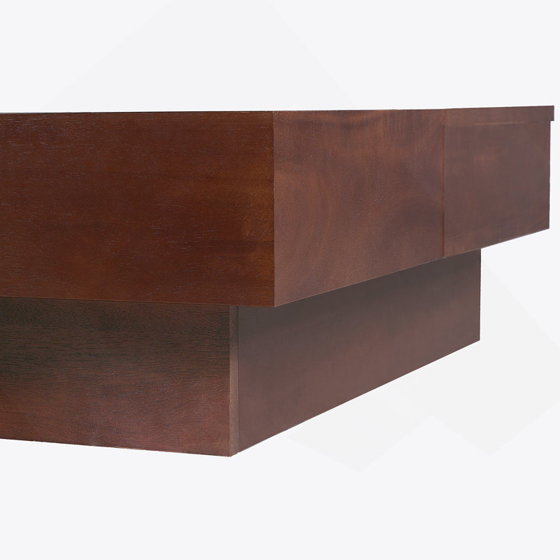TABLE DE CAFÉ DE RANGEMENT EN BOIS D'ACACIA RÉTRO - INSPIRÉE, DE COULEUR BRUN ET NOIRE