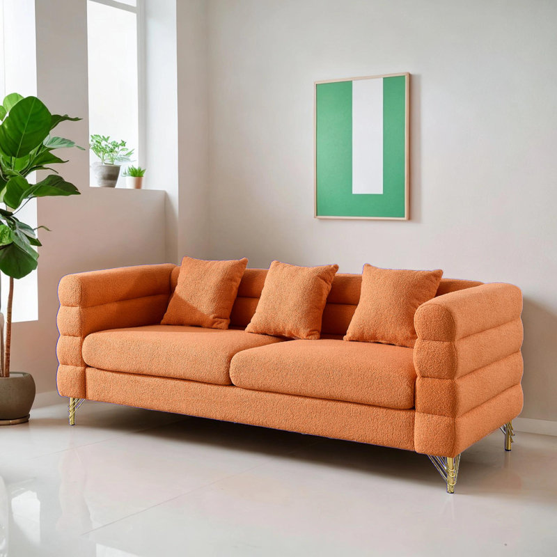 81'' Sofa, Orange 100% Polyester