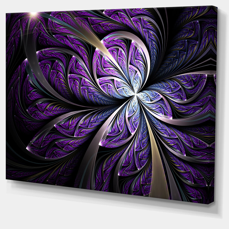 " Glittering Purple Fractal Flower ", 13"H x 21" W x 2" D
