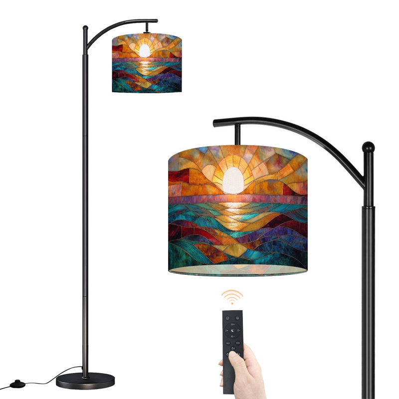 Lampe sur pied à arc avec abat-jour réglable Illuminated Sunset