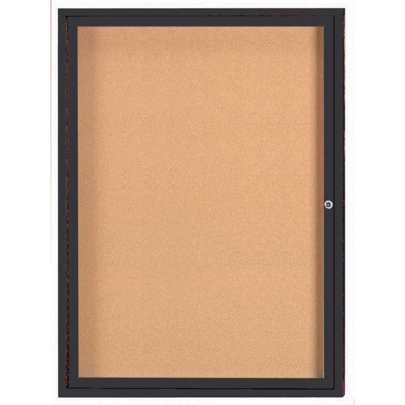 Panneau d'affichage mural fermé avec éclairage DEL, Aluminium anodisé bronze, Un, H 48 po x l 36 po