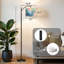 Lampe sur pied à arc avec abat-jour réglable Luxe naturel abstrait art fluide peinture à l'encre alcool Lampe sur pied 3 températures de couleur Dimmable Lampe sur pied avec interrupteur au pied pour la chambre à coucher