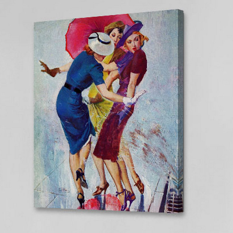 "splashed" par john lagatta, reproduction d’art sur toile tendue Vintage Fashion, H 36 po x l 30 po x P 1,5 po