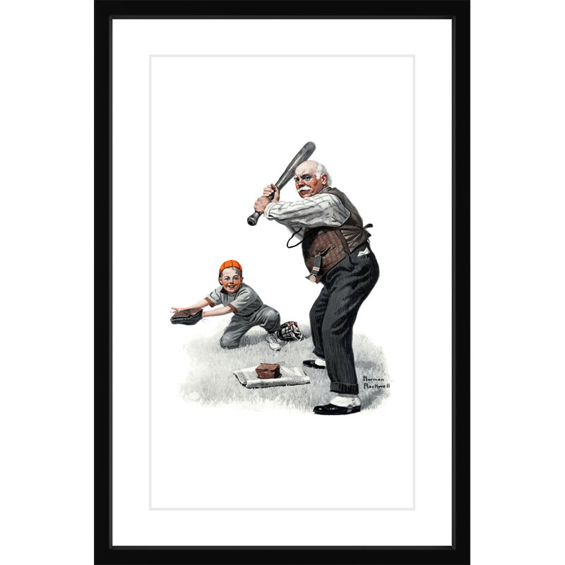 Gramps At The Plate by Norman Rockwell - Wrapped Canvas Print, 61 cm H x 41 cm W