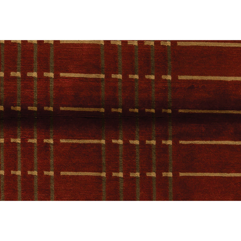 Hand Knotted Wool Area Rug in Red