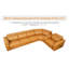 Canapé d'angle confortable 6 pièces en cuir brun avec fauteuil inclinable électrique et rangement, style moderne et respirant, idéal pour le salon.