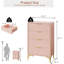Commode 4 tiroirs pour la chambre à coucher, unité de rangement pour armoire de rangement, commode - rose-1925313824