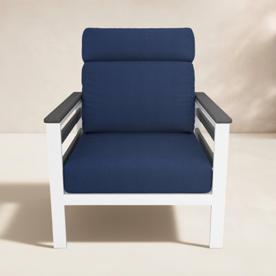 Townsend Metal Outdoor Lounge Club Chair With Sunbrella Cushion