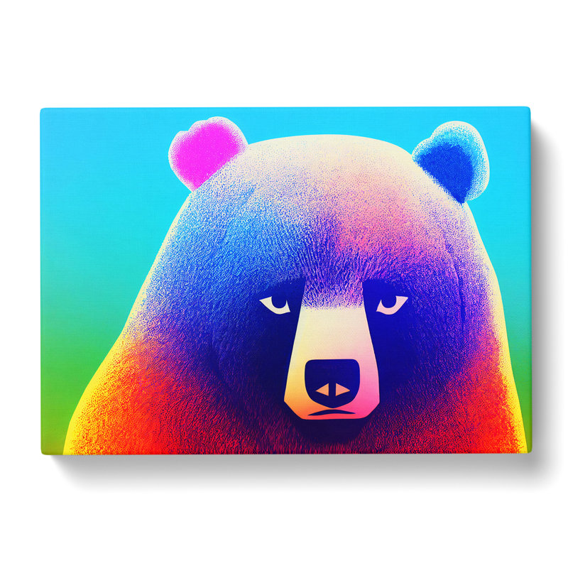 Fascinating Bear - Wrapped Canvas Print, 40cm H x 60cm W x 3cm D