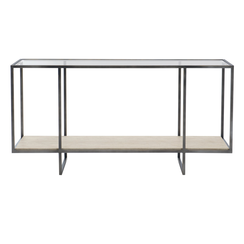 Harlow Transitional 60'' Brown and White Console Table with Storage