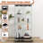 Modern Glass Display Cabinet With LED Lights, Quick-Assembly Antique Cabinet, Tempered Glass Bookshelf, Suitable For Living Room And Bedrooms, 2-Door 4-Shelf-264339773-240181344
