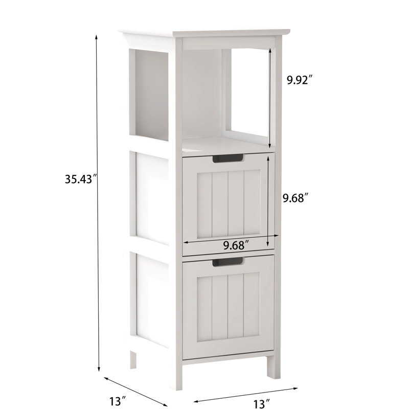 Armoire de salle de bain blanche - 2 tiroirs et 1 tablette pour ranger les fournitures