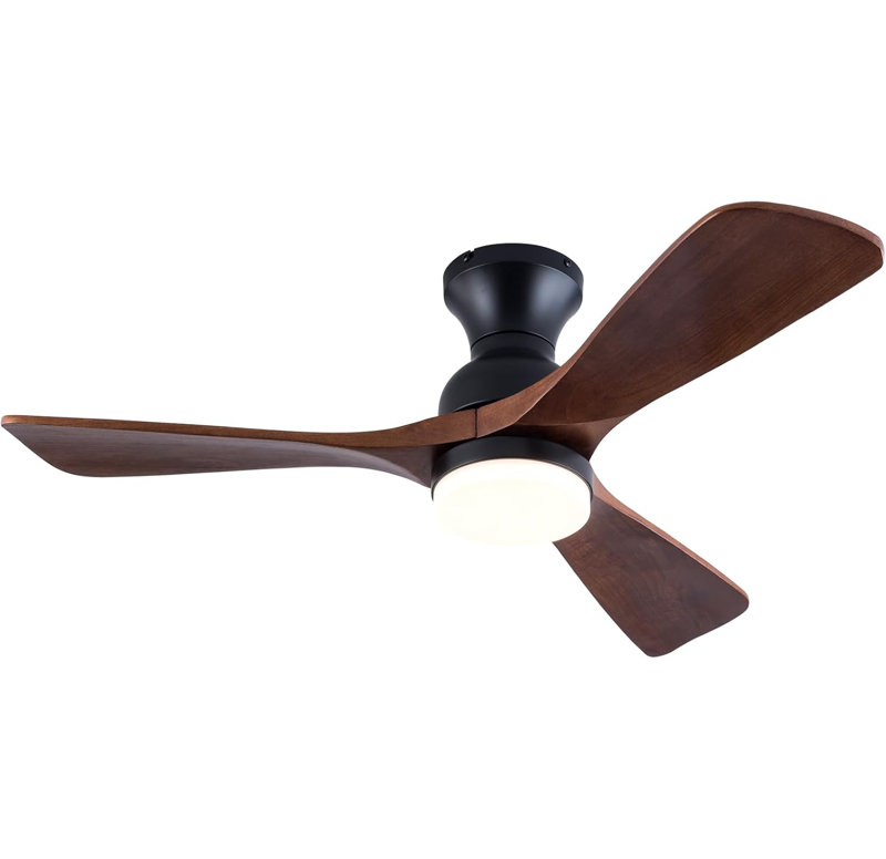Ventilateurs de plafond avec lumières, 230 tr / min, Blanc, Bois naturel