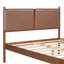 Lit luxueux avec tête de lit en cuir et structure en bois robuste pour un confort ultime