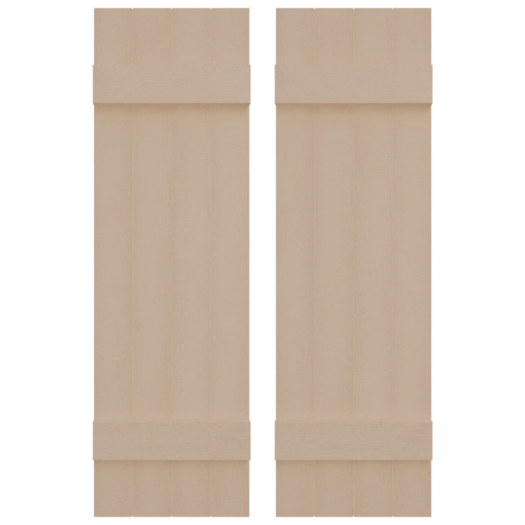 Builders Edge, volets sur mesure TailorMade jointés, volets Board-n-Batten, avec volets à volets