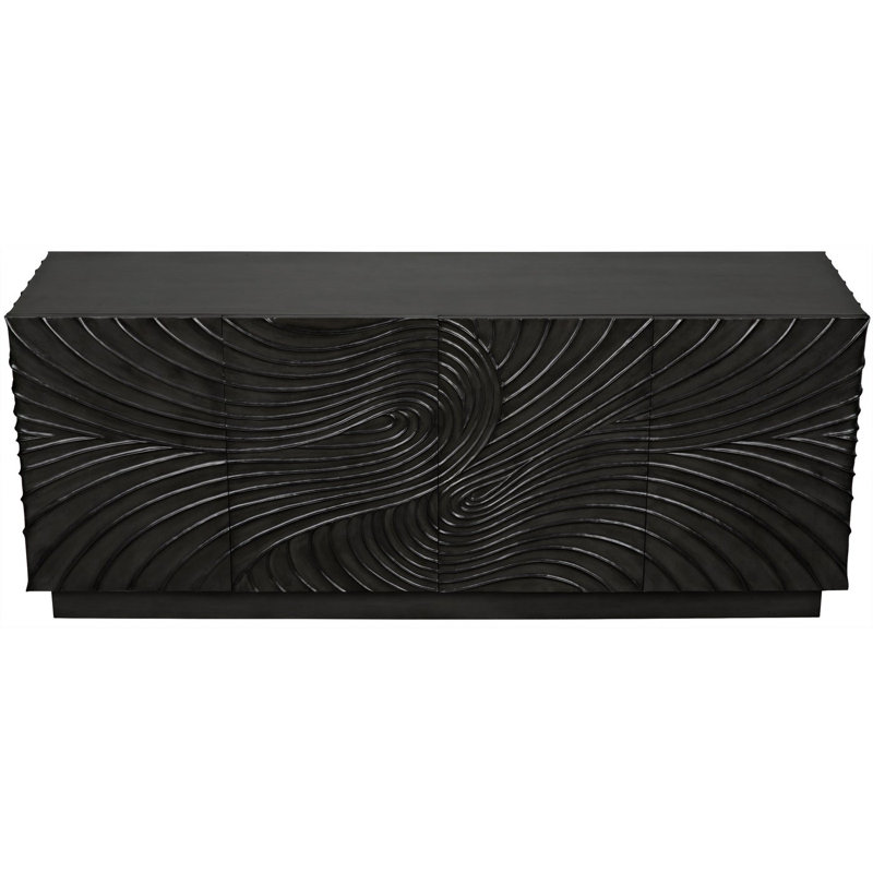 Cavalier 80'' W Solid Wood Sideboard, Black