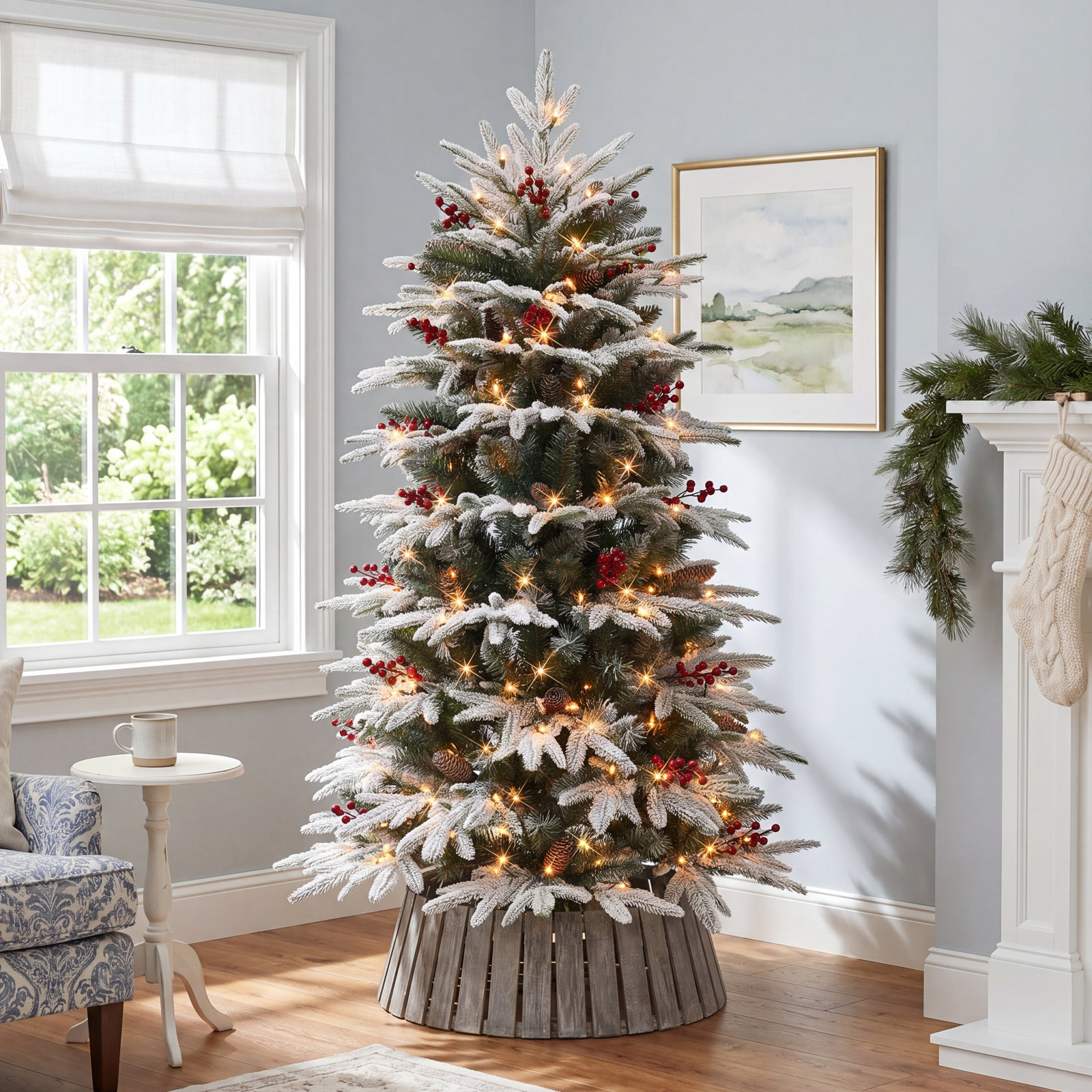54' Lighted Artificial Fir Christmas Tree