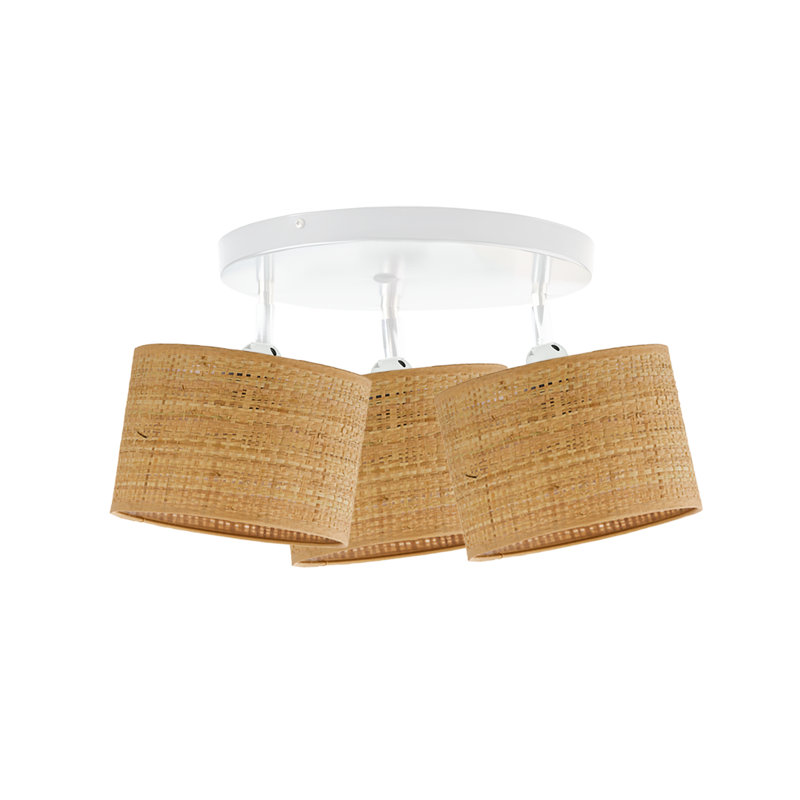 DAKOTA BOHO Rattan Spotlight, White