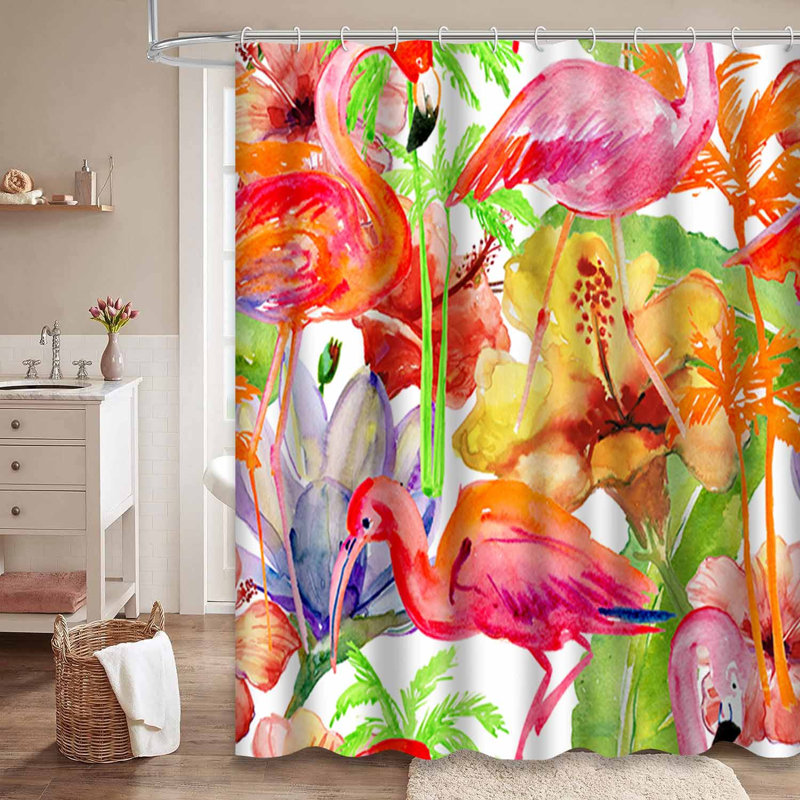 Art tropical aquarelle avec 12 crochets, L 72 po x l 78 po