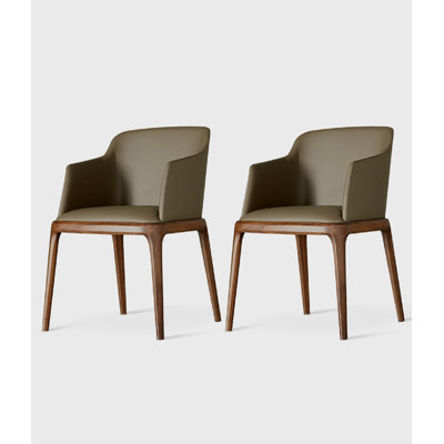Modern And Simple Solid Wood Ash Wood Leather Backrest Dining Chair