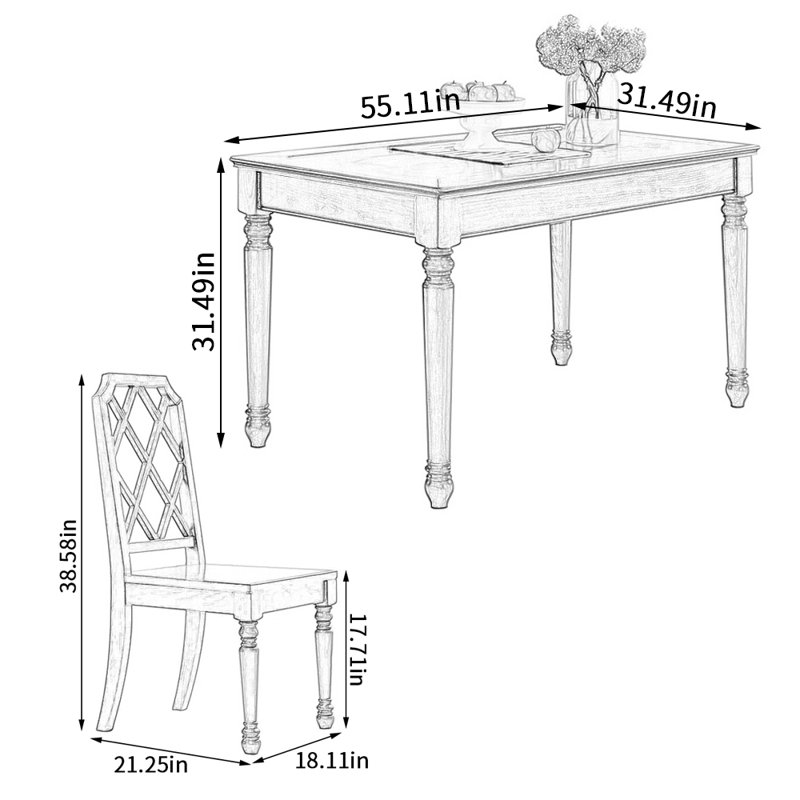Four Leg Dining Set, 5