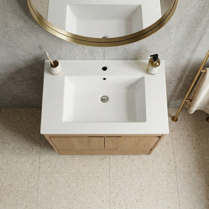Meuble-lavabo en céramique 30 po blanc