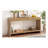 Modern 3-Drawer Console Table With Vertical Slats, Round Edge Design, Perfect For Entryway, Hallway Or Behind Sofa