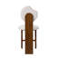 Tabouret de comptoir rembourré Mid-Century de 26,35 po de hauteur Linden avec structure en bois d'hévéa-129915552