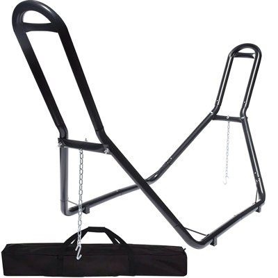  2 Person Steel Hammock Stand 550 lb Capacity, Portable Hammock Frame Stand Heavy Duty for 9 to 14Feet Hammocks, Carry Bag Included, Black