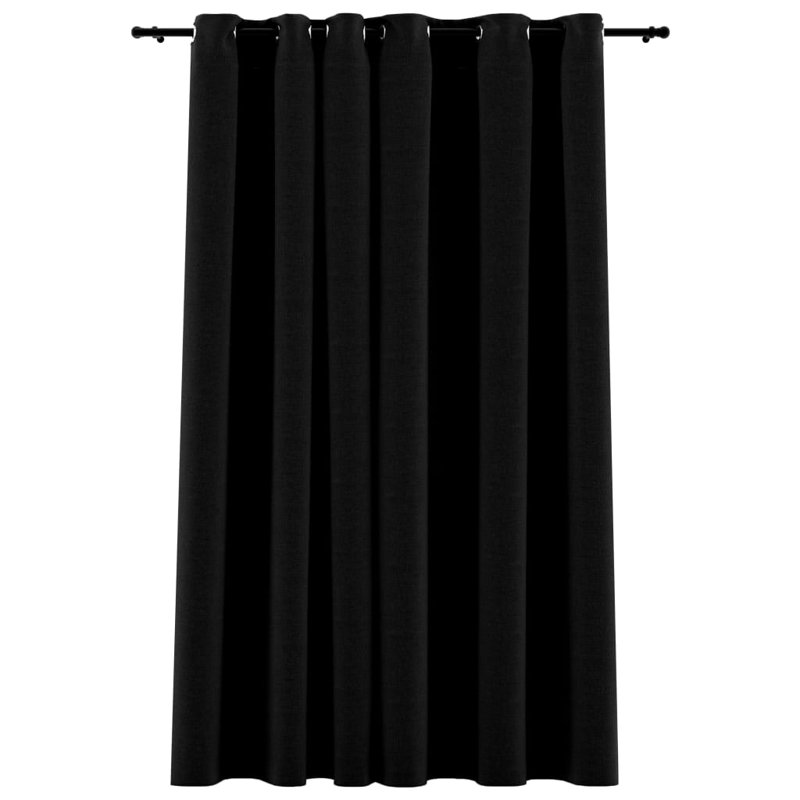 Cezaria Blackout Curtain Single Panel, Black