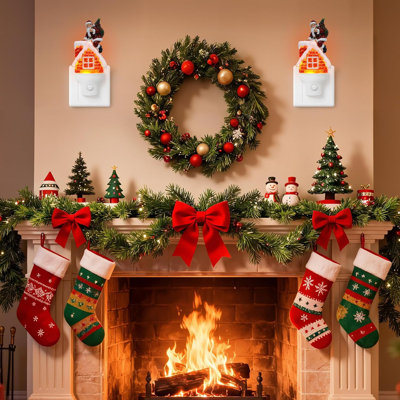 Santa Claus Night Light Wall Flash Water Night Light