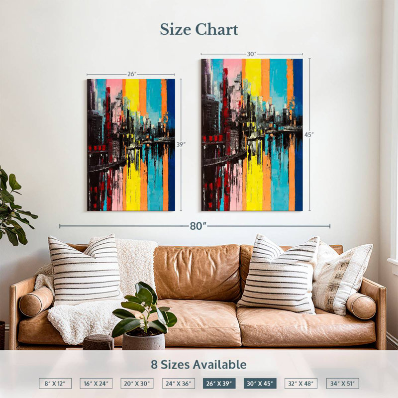 Avery Contemporary Abstract Landscape, 39" H x 26" W