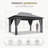 13 Ft. W x 10 Ft. D Soft Top Steel Patio Gazebo with 2-Tier Canopy and Zippered Mesh Netting for Outdoor, Patio, Garden, and Backyard Activities-113390024