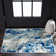 Tapis bleu abstrait Moises